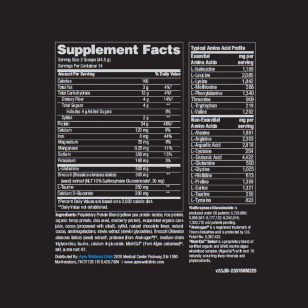 NatureProtein Chocolate Supplement Facts
